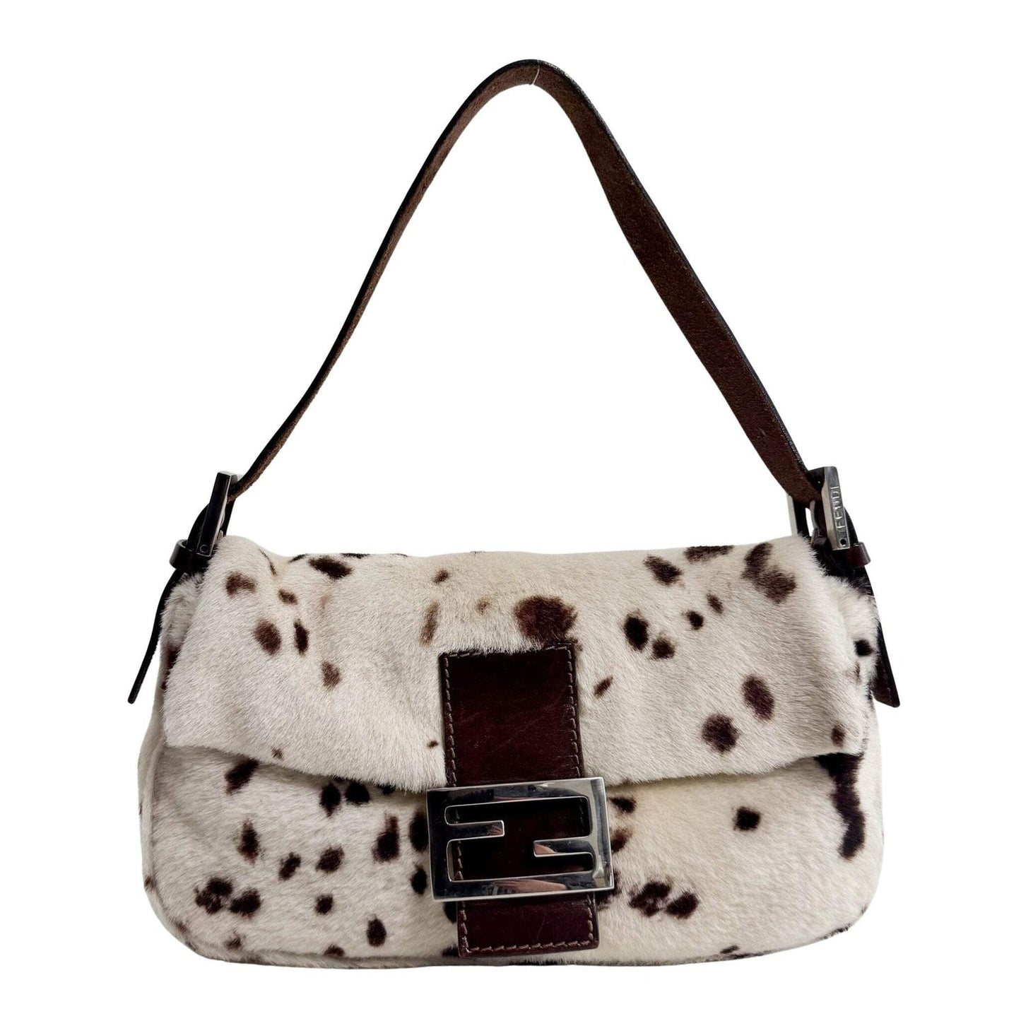 ★ Authentic FENDI Baguette Pony Hair Shoulder Bag Pre-owned ★