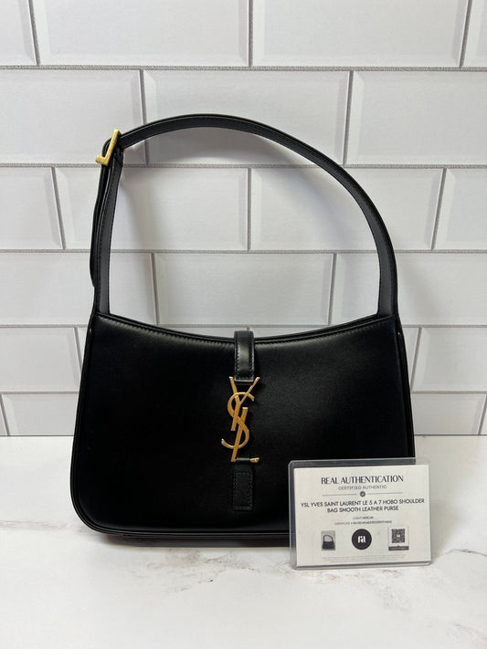 Authentic Pre-Owned YSL Le 5 À 7 Hobo Bag – Black Smooth Leather, Small Size