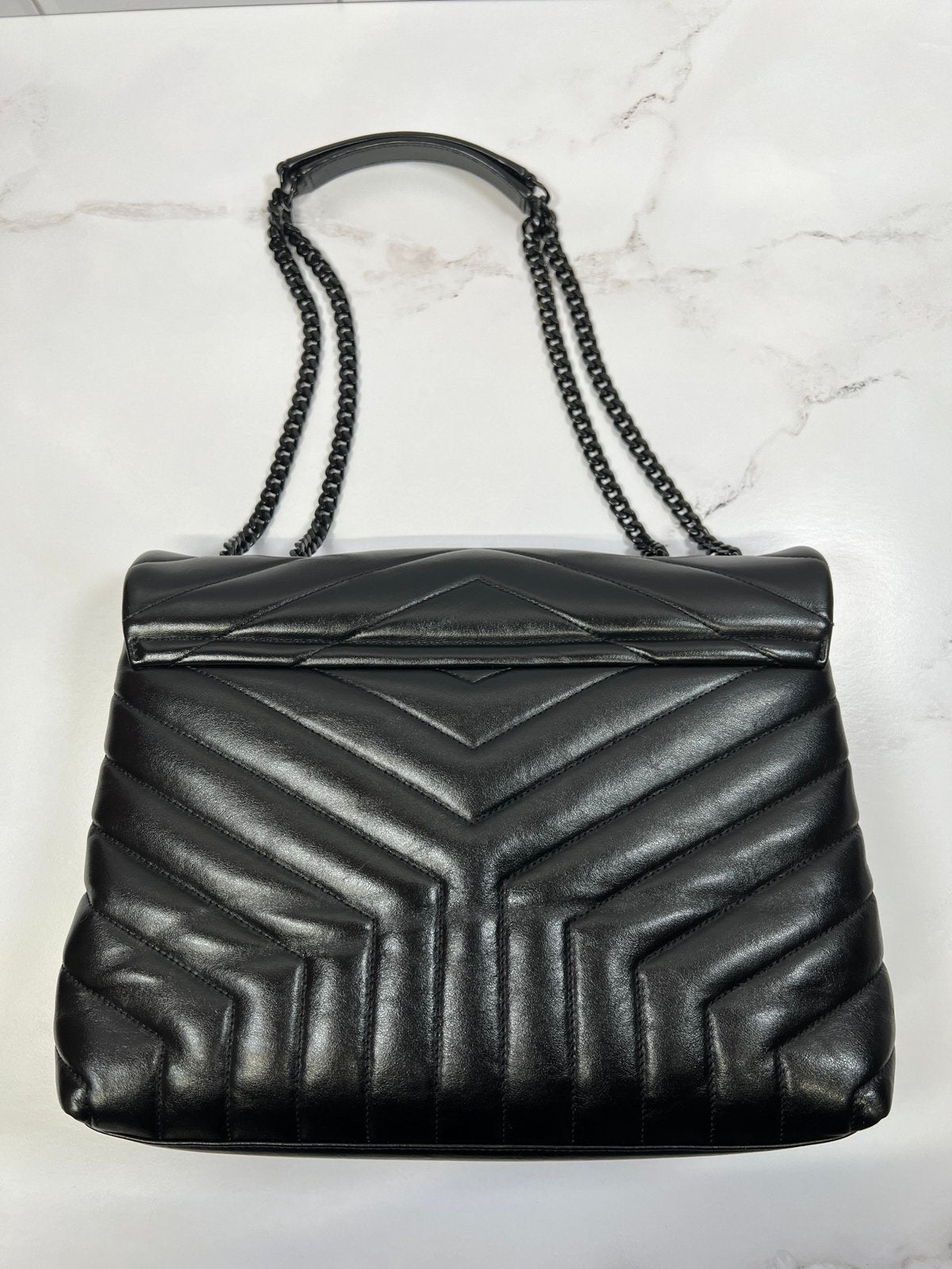 Authentic Pre-Owned YSL LouLou Medium Chain Shoulder Bag – Black on Black