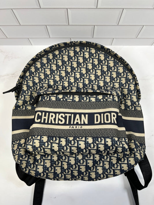 Authentic Pre-Owned Christian Dior Diortravel Backpack – Blue Oblique Jacquard